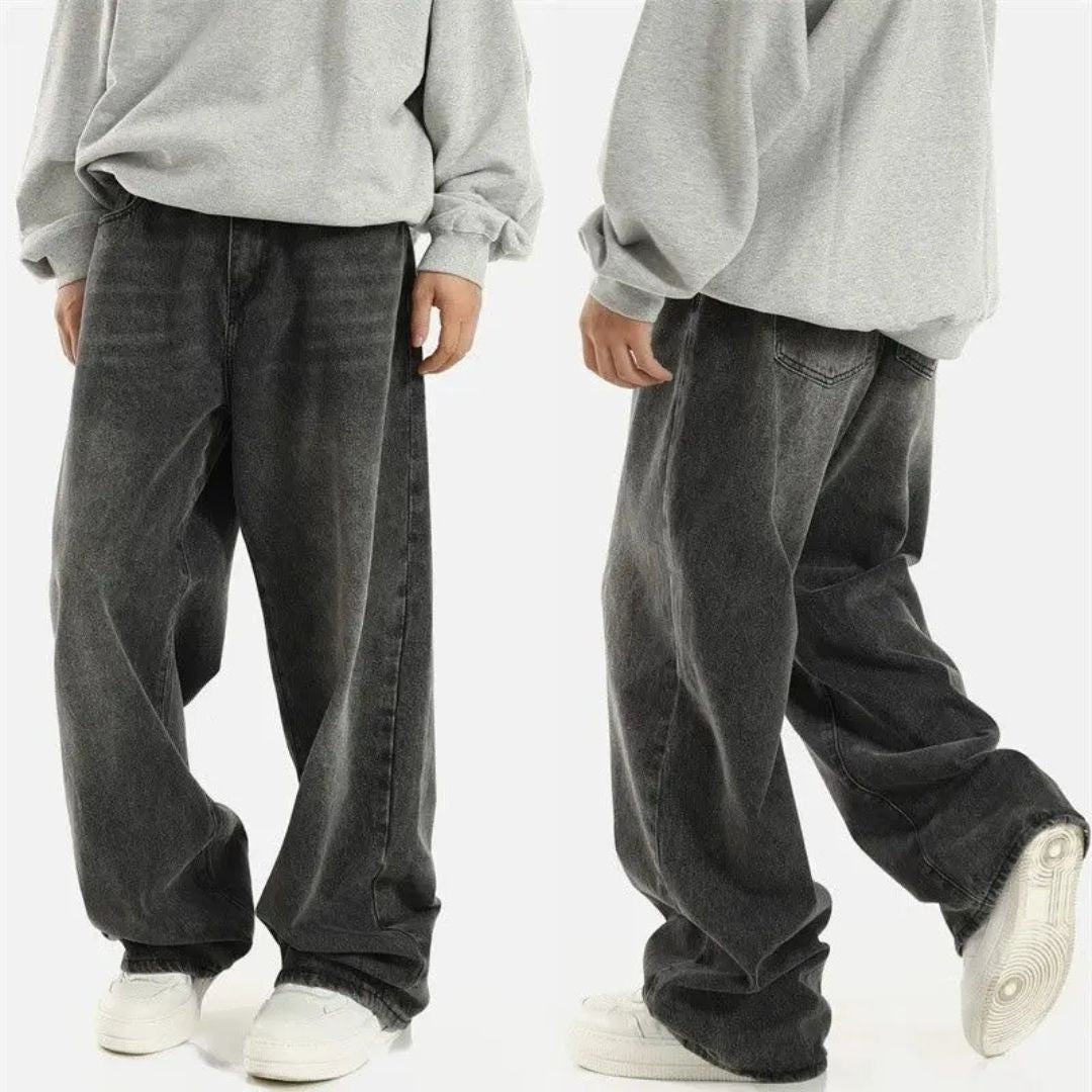 Dax – Wide Leg Baggy Jeans | Vintage Wash Street Denim