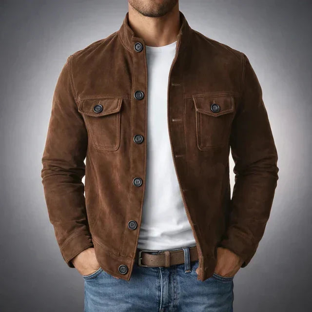 Freddie – Classic Suede Jacket | Structured Fit with Chest Pockets