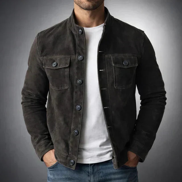 Freddie – Classic Suede Jacket | Structured Fit with Chest Pockets
