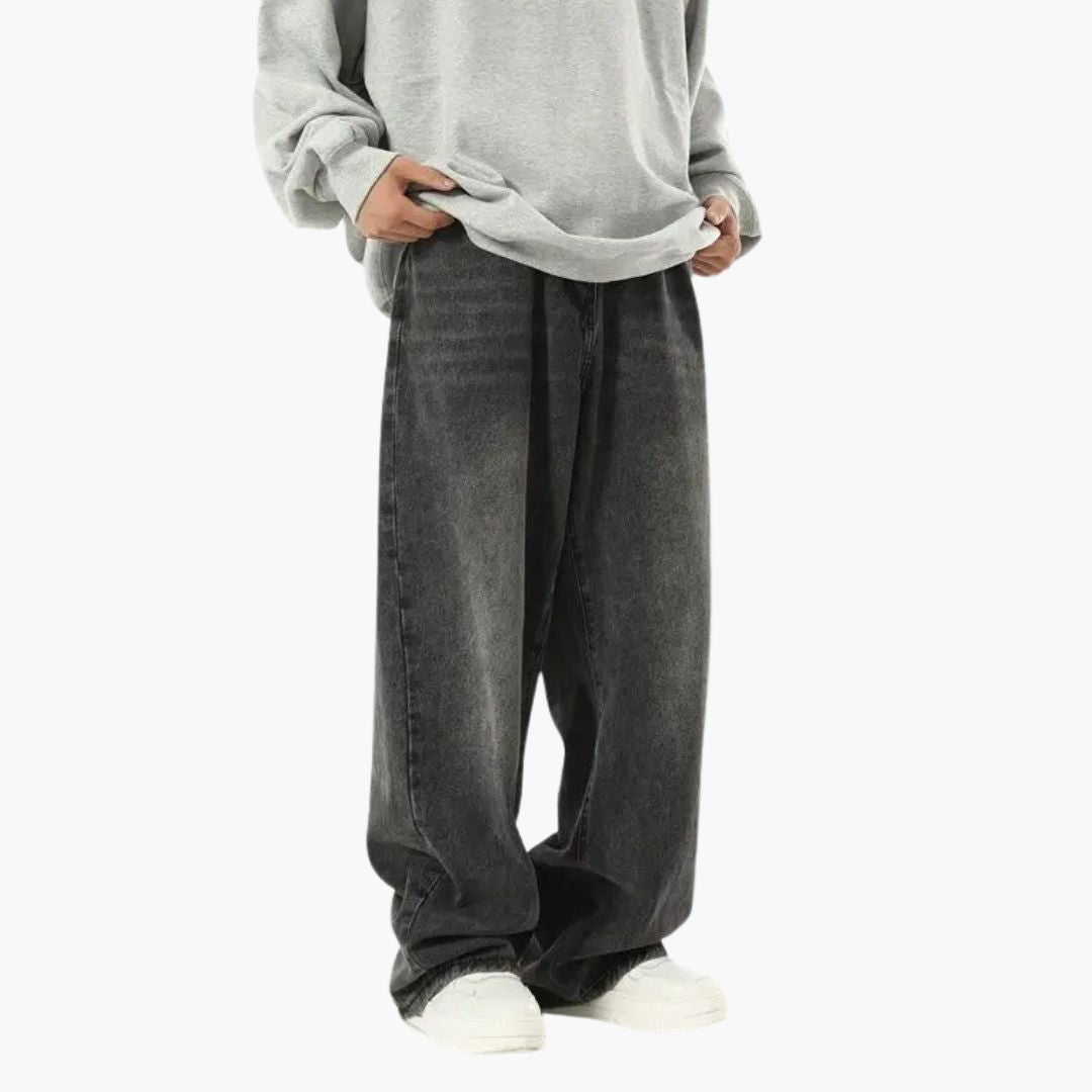 Dax – Wide Leg Baggy Jeans | Vintage Wash Street Denim