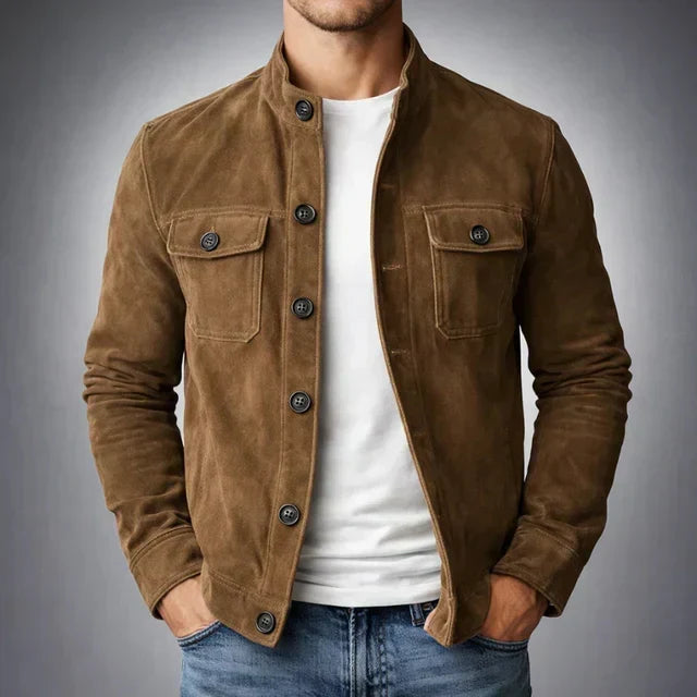 Freddie – Classic Suede Jacket | Structured Fit with Chest Pockets