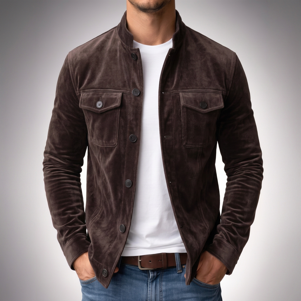 Freddie – Classic Suede Jacket | Structured Fit with Chest Pockets
