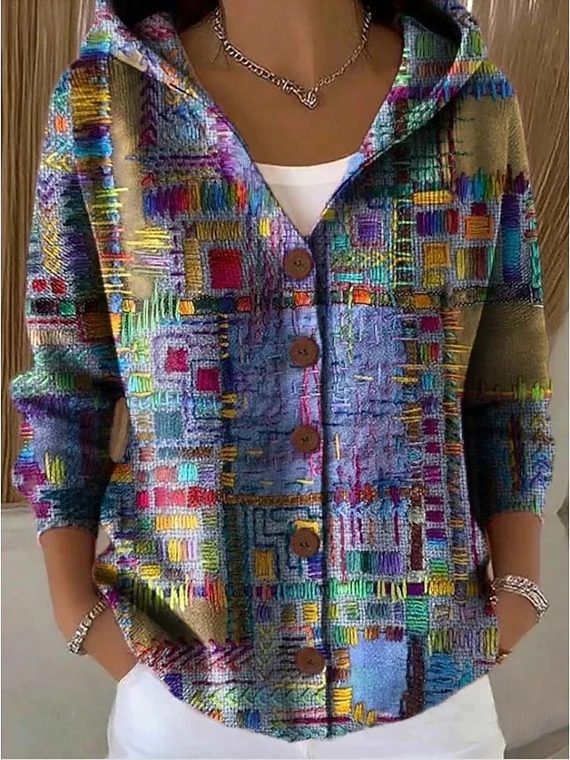 Elara – Hooded Button Cardigan | Cozy Knit Sweater For Everyday Comfort Sweater Neriona Purple