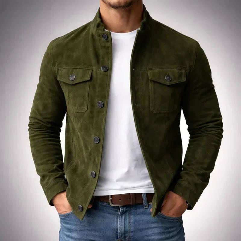 Freddie – Classic Suede Jacket | Structured Fit with Chest Pockets