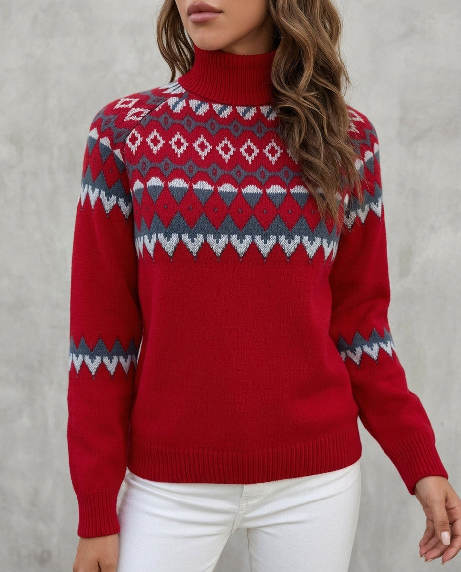 Adeline – Fair Isle Turtleneck Sweater - Cole & May