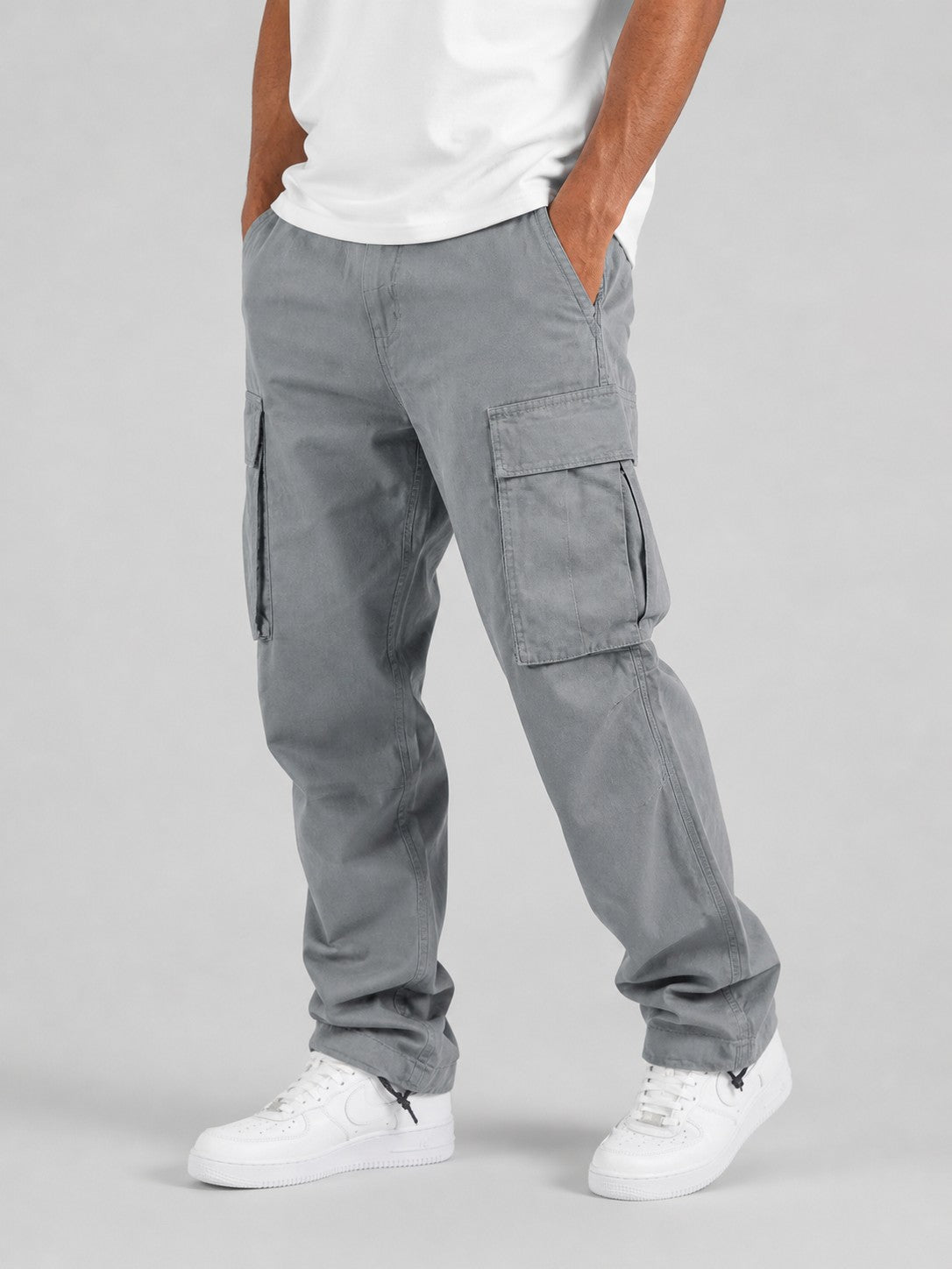 Grayson – Straight Leg Cargo Pants, Gray - Cole & May