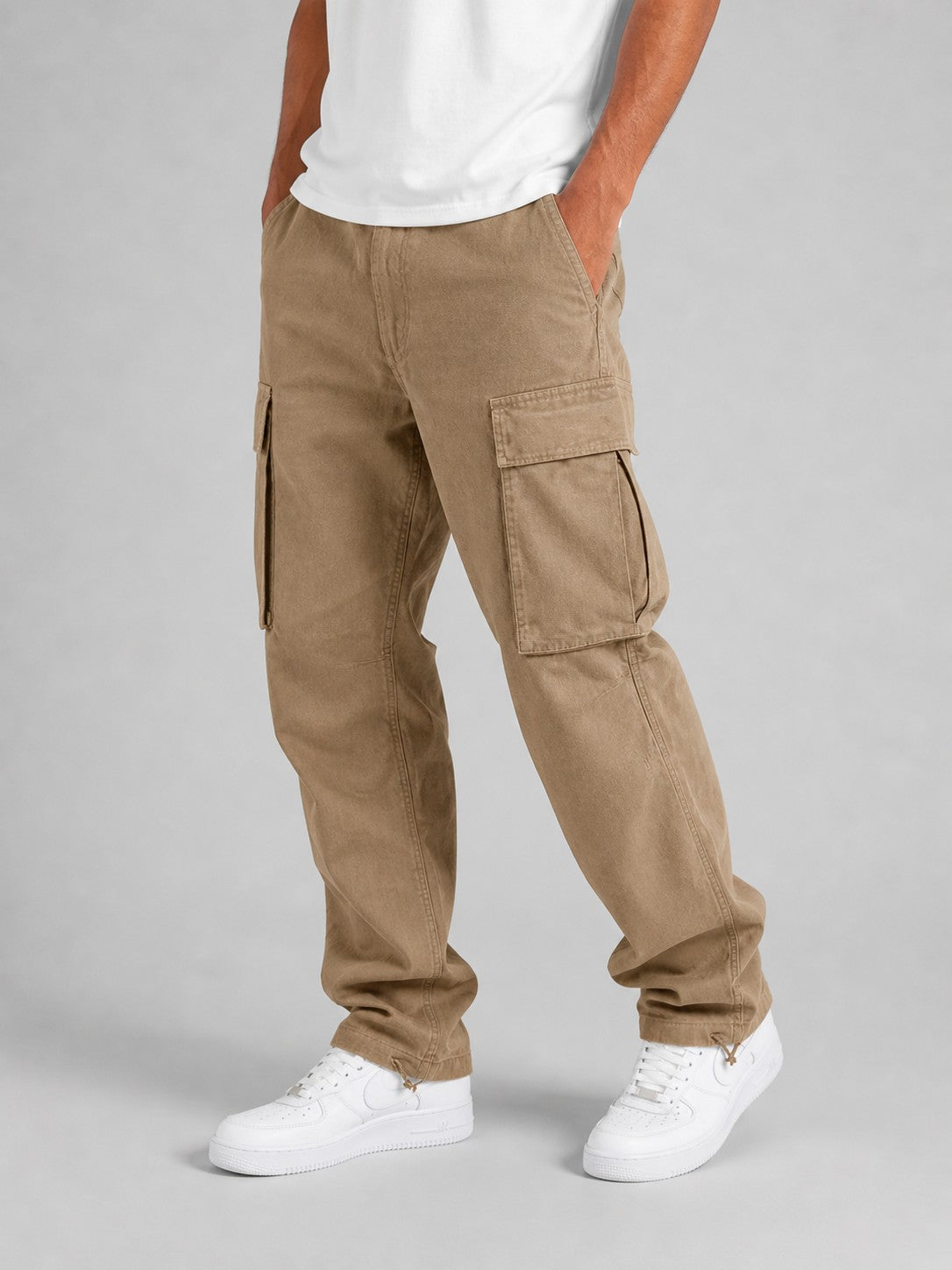 Grayson – Straight Leg Cargo Pants, Khaki - Cole & May