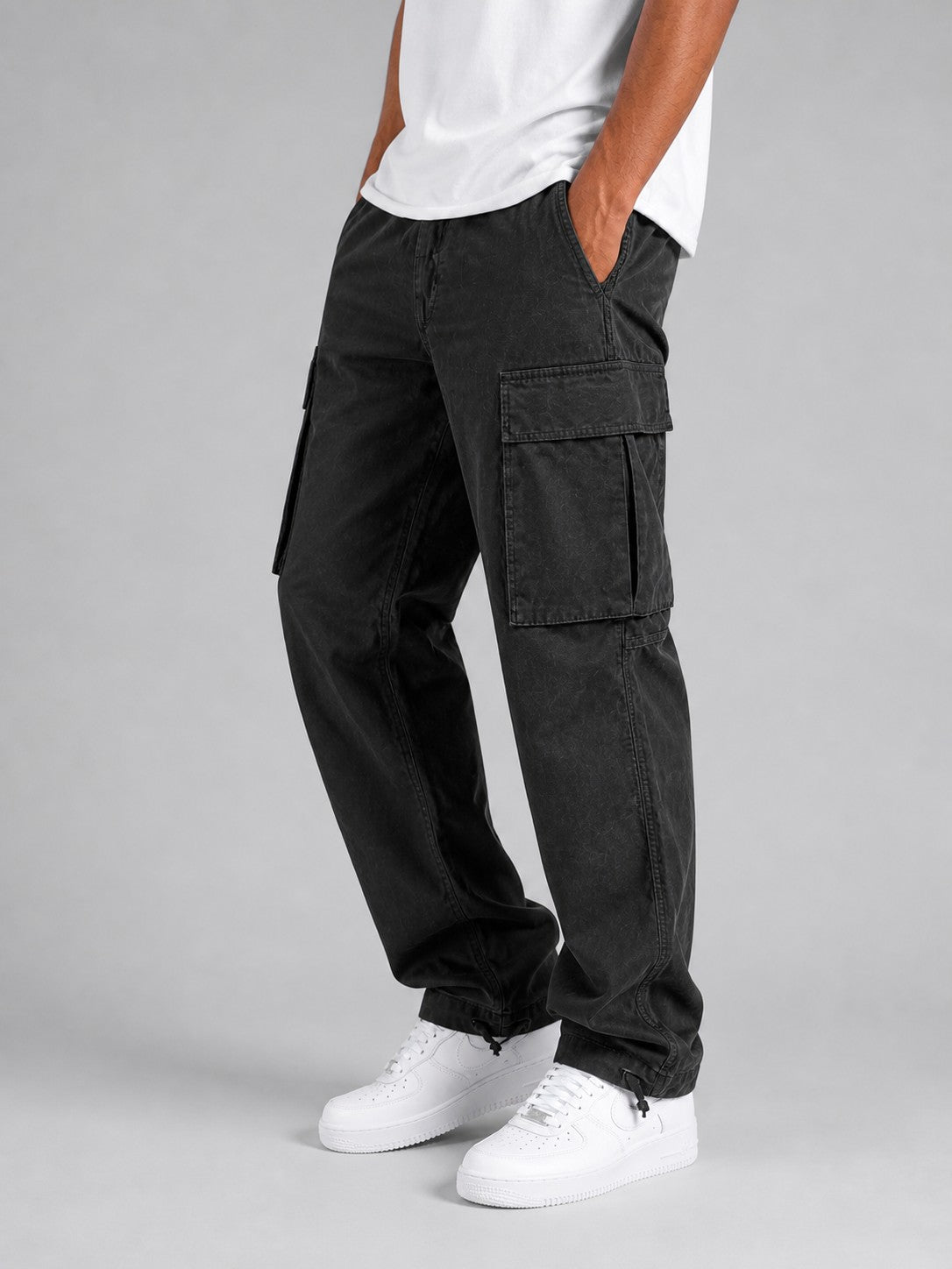 Grayson – Straight Leg Cargo Pants, Black - Cole & May