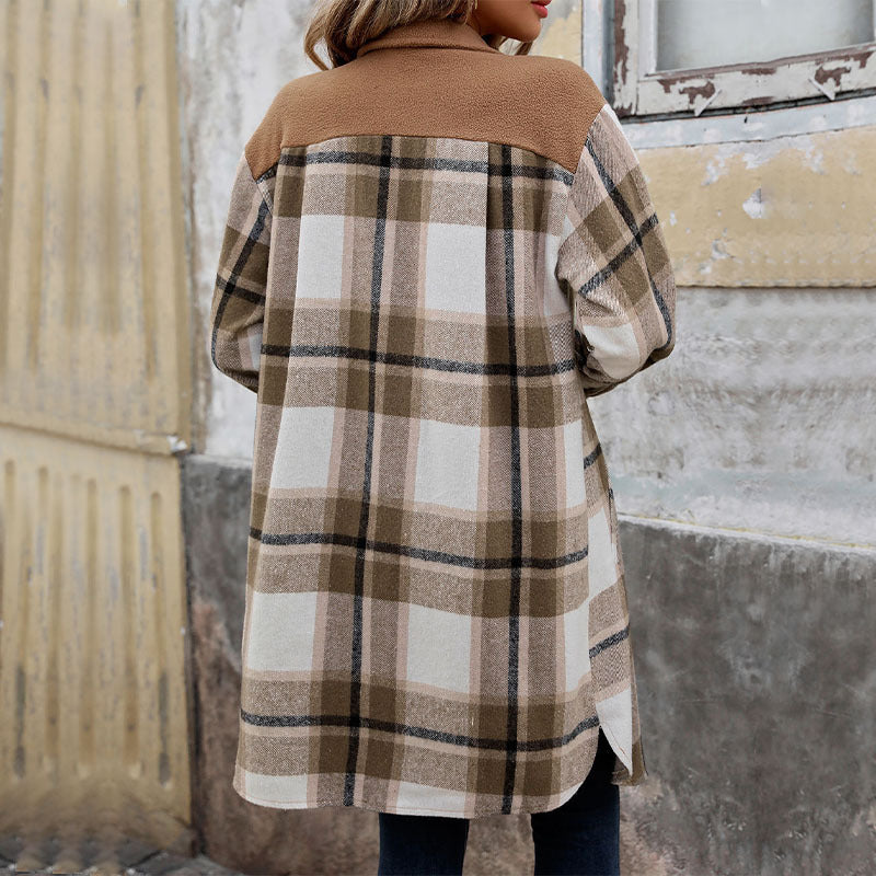 Greta – Longline Plaid Coat - Cole & May