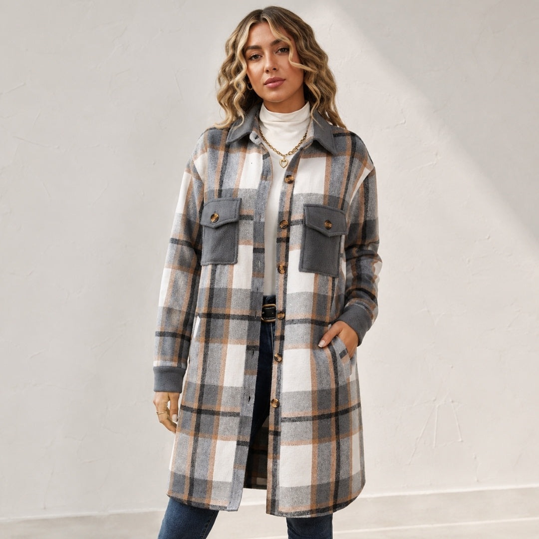 Greta – Longline Plaid Coat - Cole & May