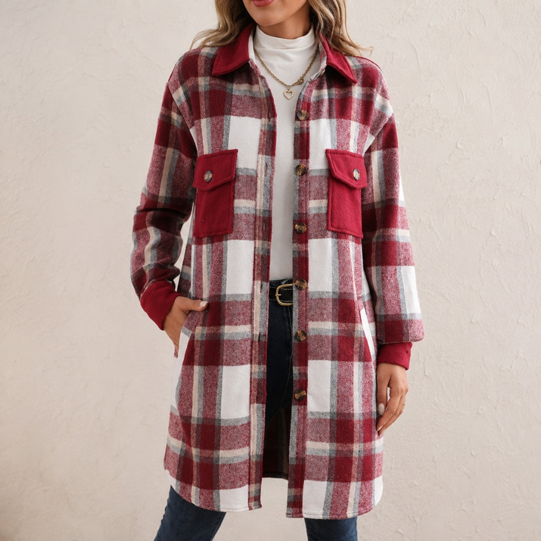 Greta – Longline Plaid Coat - Cole & May