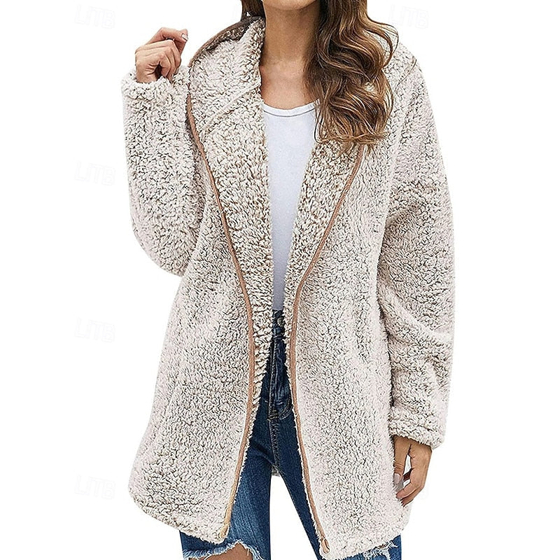 Faye – Cozy Hooded Jacket | Zip-Front Relaxed Layer