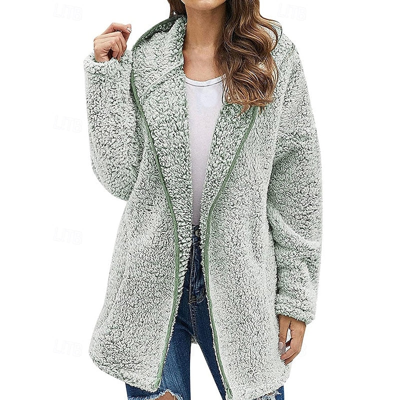 Faye – Cozy Hooded Jacket | Zip-Front Relaxed Layer