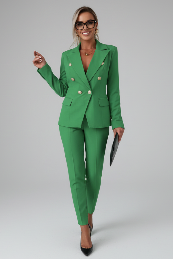 Women's Double-Breasted Suit Set | Blazer & Trouser Two-Piece
