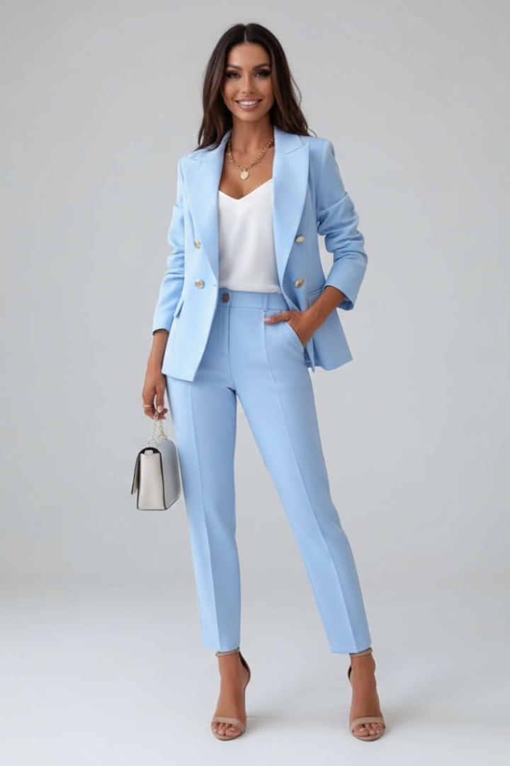 Women's Double-Breasted Suit Set | Blazer & Trouser Two-Piece