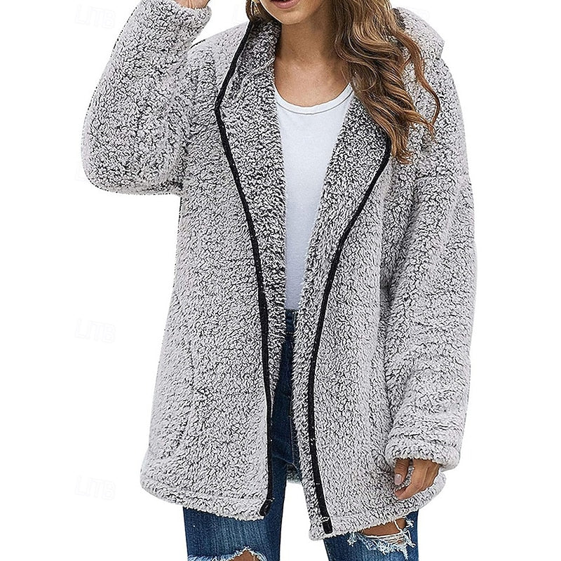 Faye – Cozy Hooded Jacket | Zip-Front Relaxed Layer
